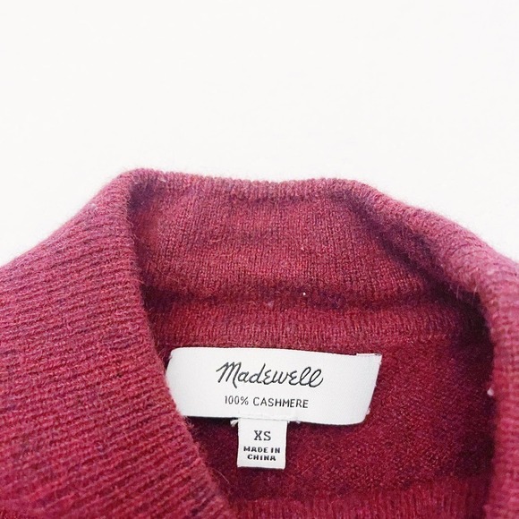 Madewell Crimson Cashmere Long Sleeve Sweater SZ XS - Picture 4 of 5